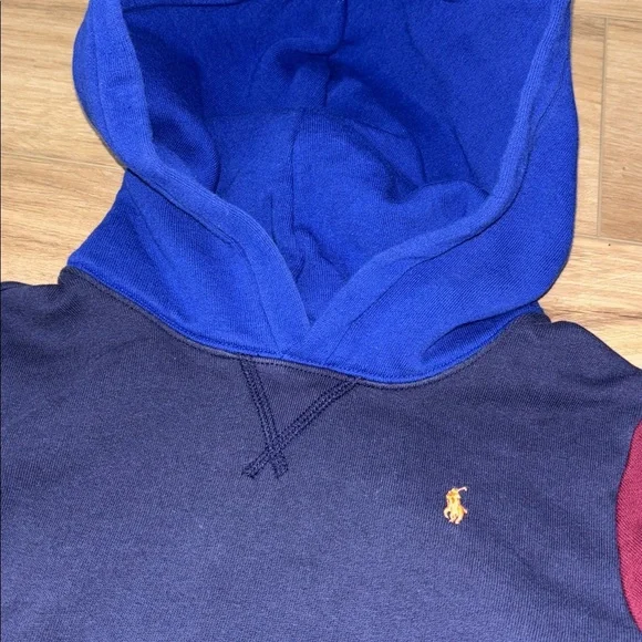 Polo Ralph Lauren Kids Multi Color Block Cotton Blend Hoodie Size (7) - Picture 3 of 4